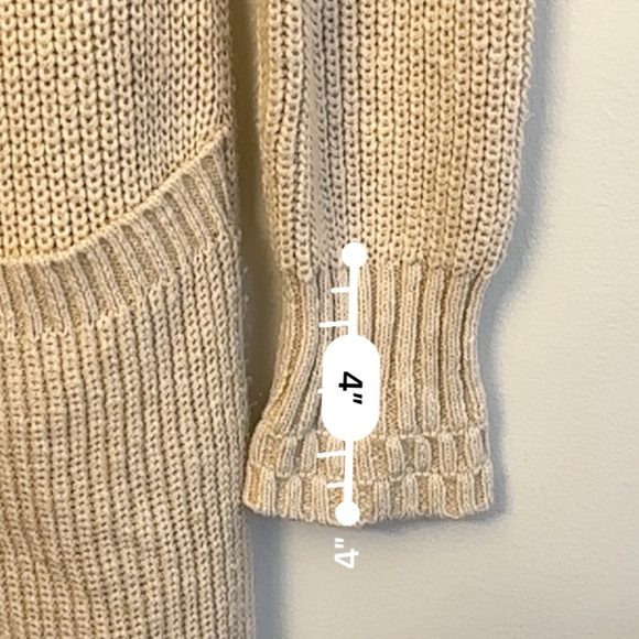 Free People Its Alright Cardi Beige Women Size Medium Chunky Knit Pocket Buttons - Picture 9 of 16